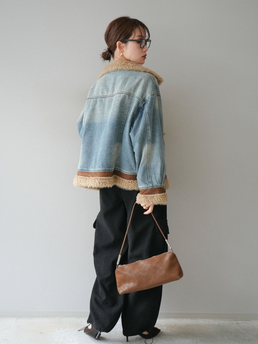 [予約]ベルト付コーデュロイカーゴパンツ/black