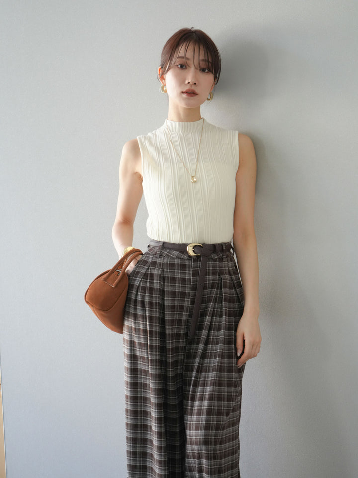 [予約]スリーブレスランダムリブニットトップス/アイボリー