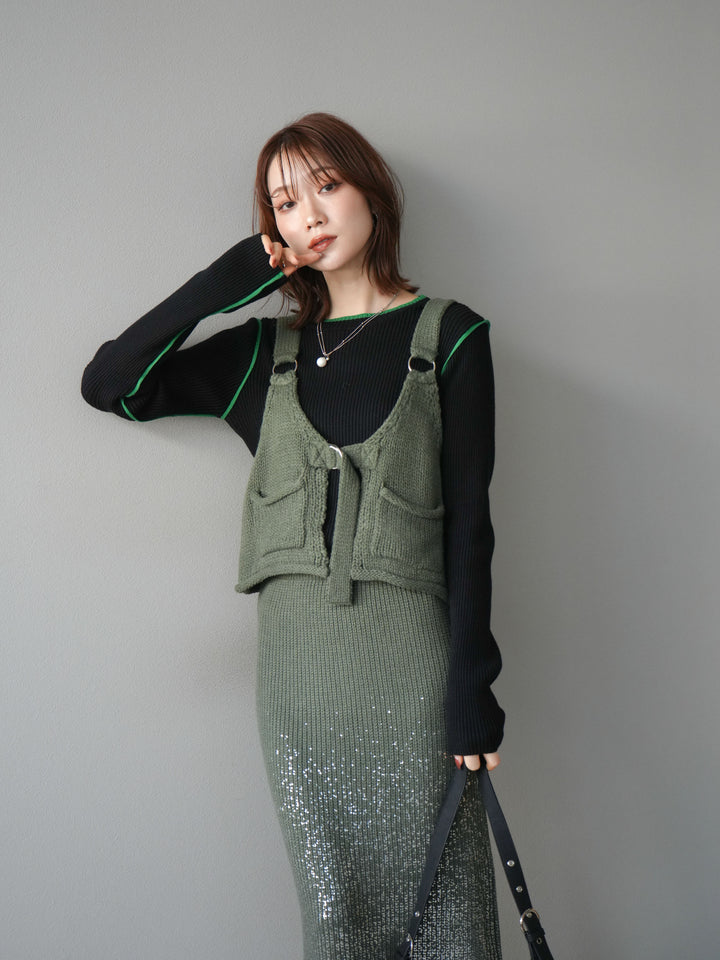 [予約]ニットビスチェ/ashgreen