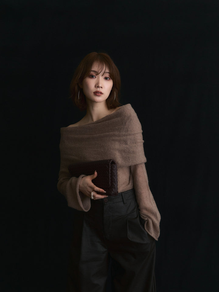 【Allure】[SET]オフショルシアーニットプルオーバー+オフショルシアーニットプルオーバー(2set)