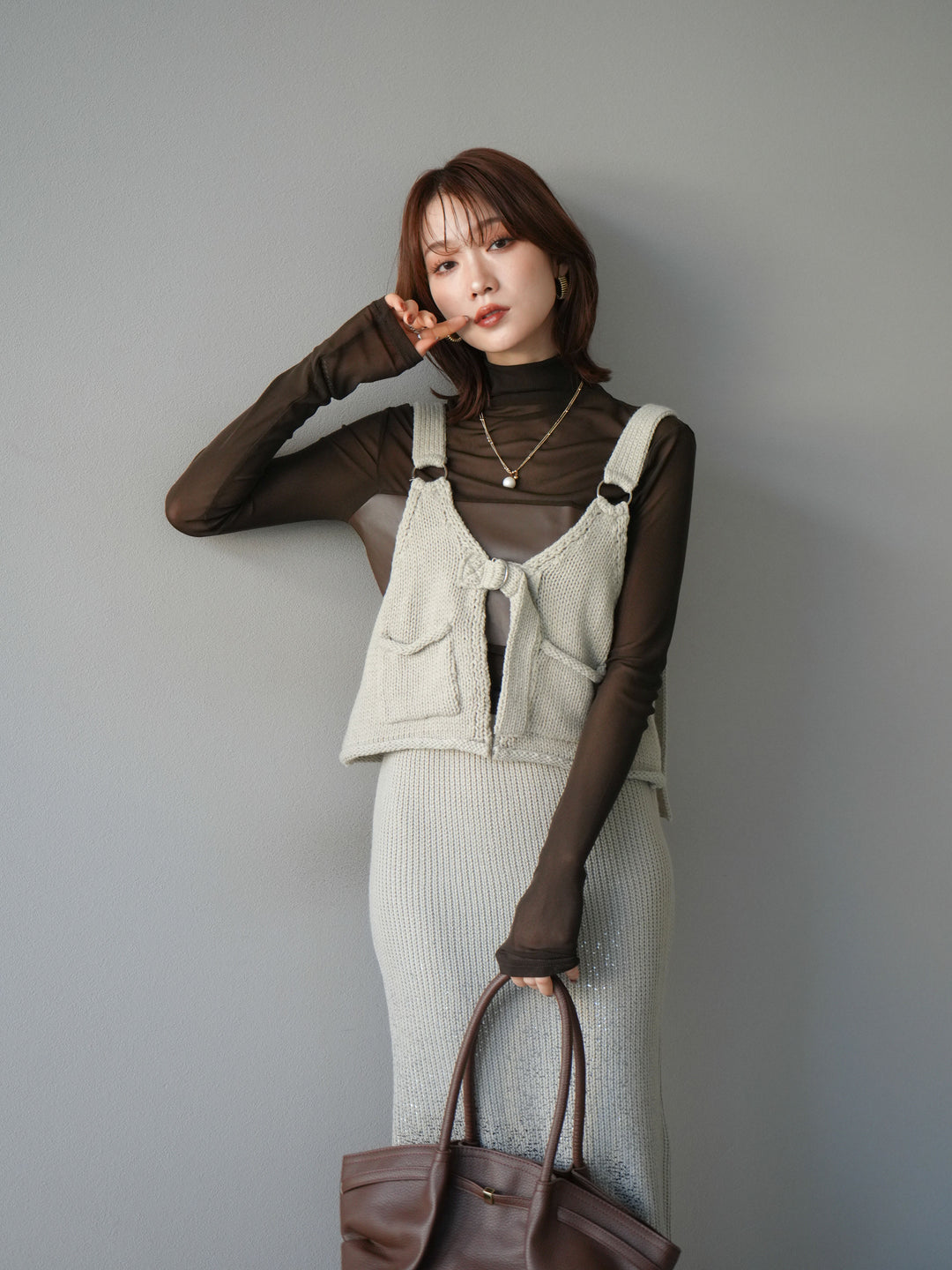 [予約]ニットビスチェ/lightgray