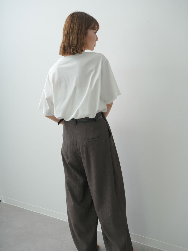 [SET]クールタッチアートロゴオーバーTEE+ベルト付ワッシャーライトワイドパンツ(2set)