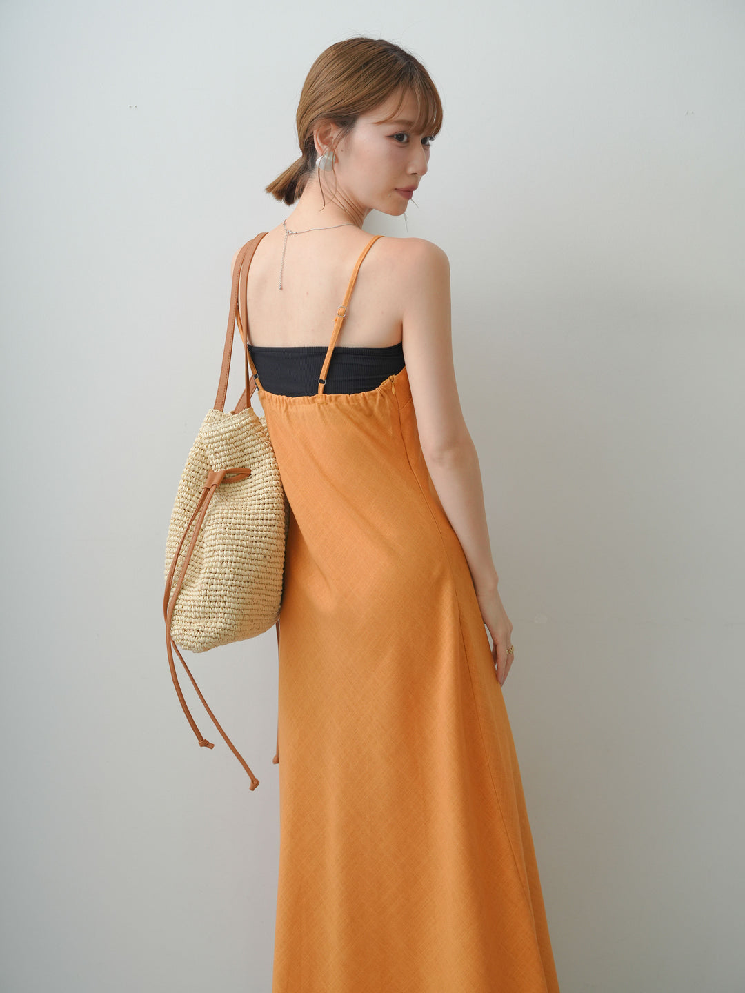 [SET]リネンライクレースキャミワンピース+選べるアクセセット(2set)