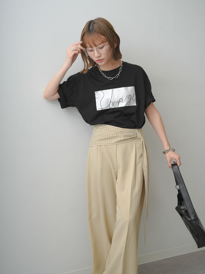 [予約]箔プリントボックスTEE/black