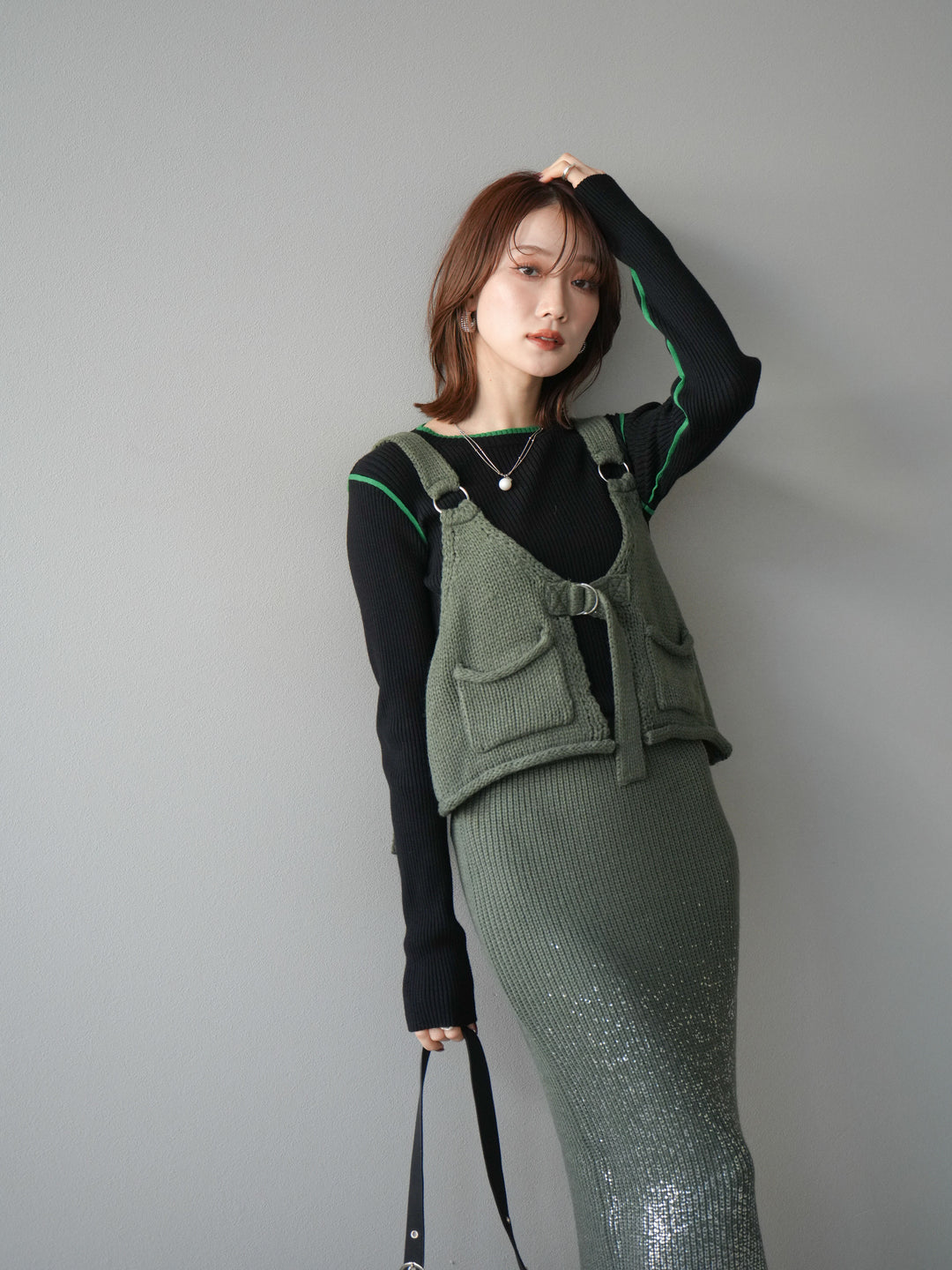 [予約]ニットビスチェ/ashgreen