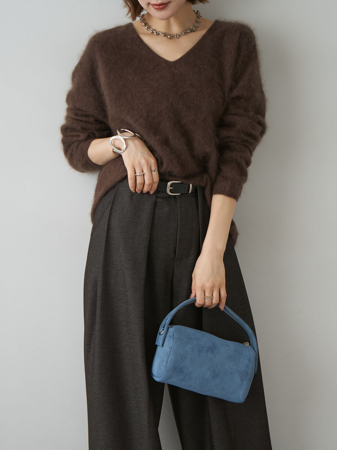 [SET]カシミア混フェザータッチVネックニットトップス+カシミア混フェザータッチVネックニットトップス(2set)