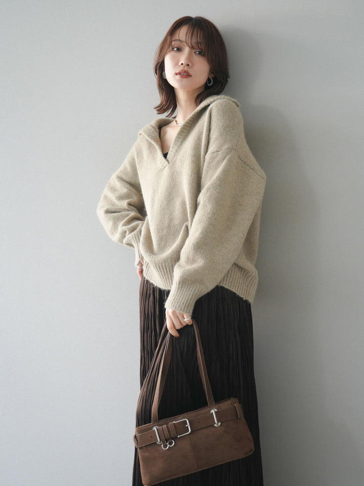 [SET]スキッパーニットプルオーバー+選べるアクセセット(2set)