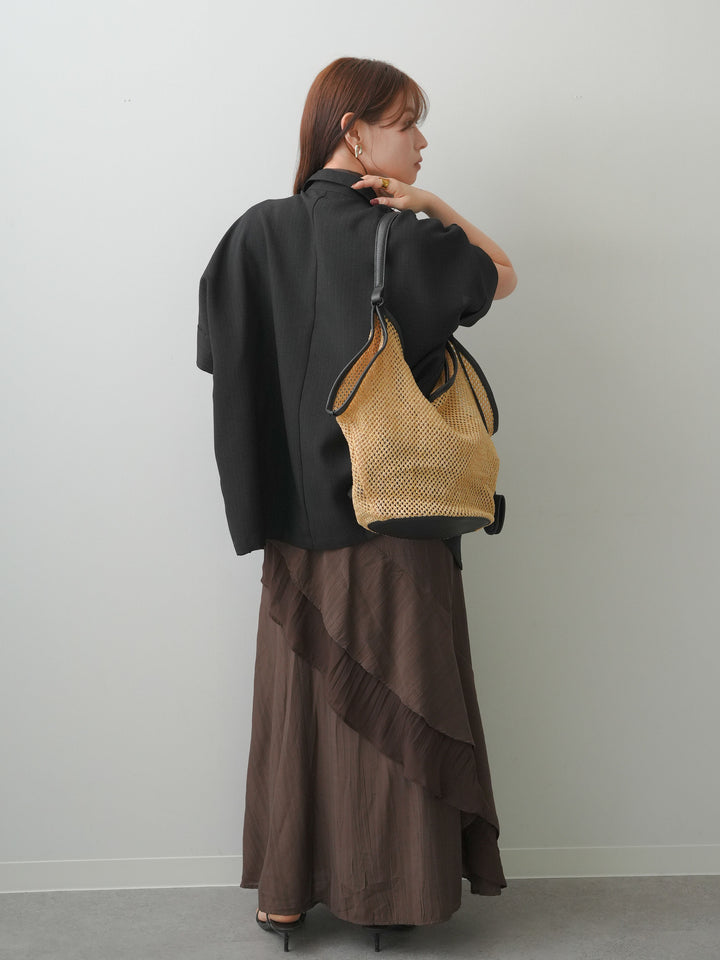 [予約]ラッフルヘムレイヤードキャミワンピース/brown