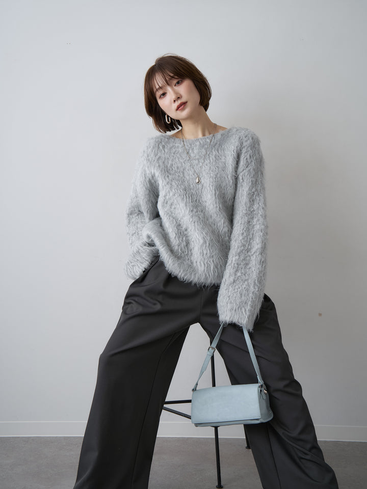 [予約]フェザーシャギーボックスプルオーバー/gray