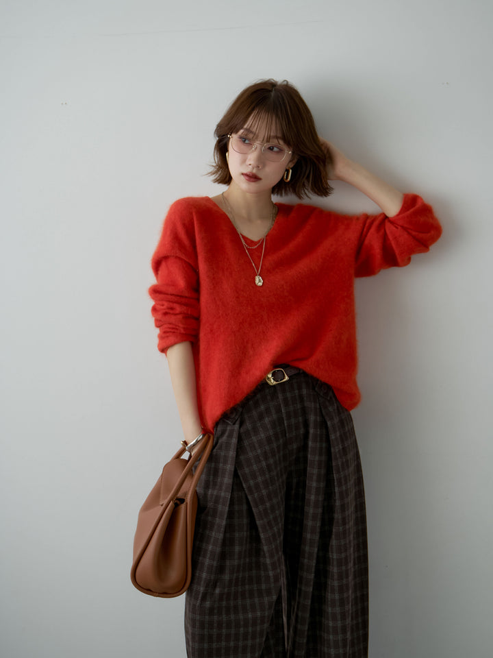 [SET]カシミア混フェザータッチVネックニットトップス+カシミア混フェザータッチVネックニットトップス(2set)