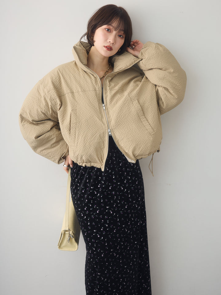 [SET]スタンドカラーショートパフジャケット+スタンドカラーショートパフジャケット(2set)