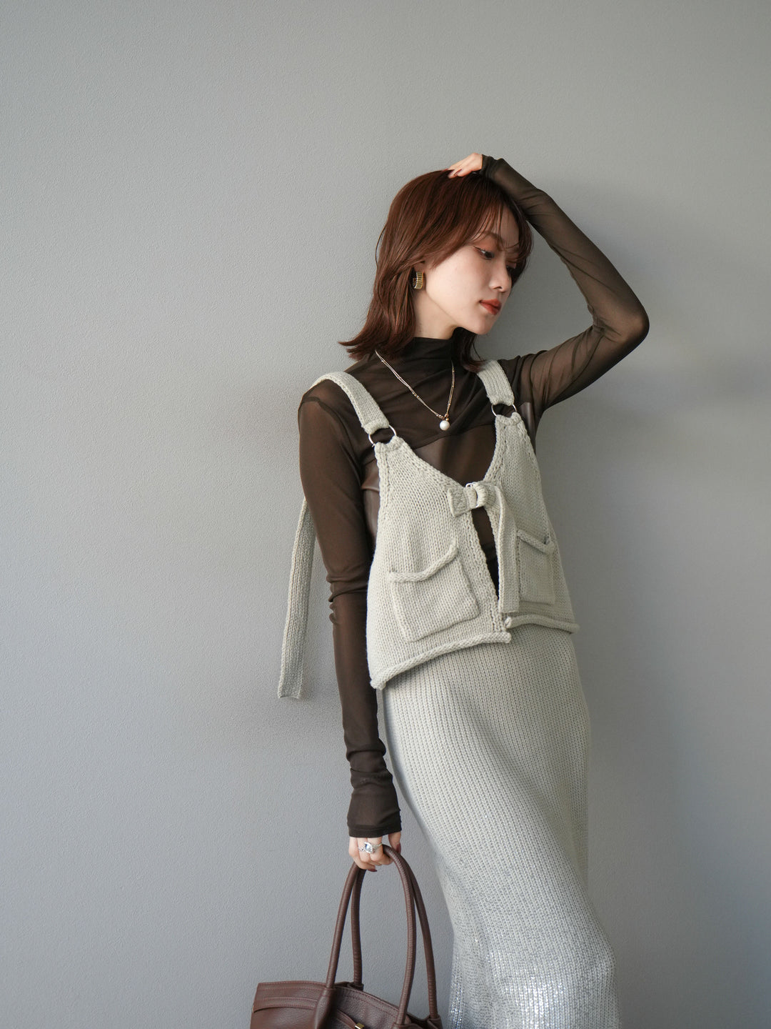 [予約]ニットビスチェ/lightgray