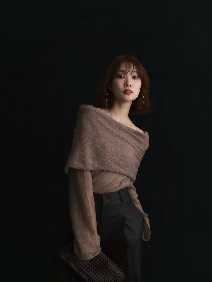 【Allure】[SET]オフショルシアーニットプルオーバー+オフショルシアーニットプルオーバー(2set)