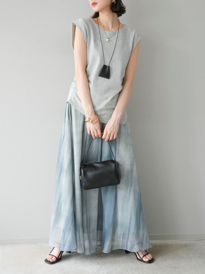 【預購】Nuance 透視喇叭裙/綠色