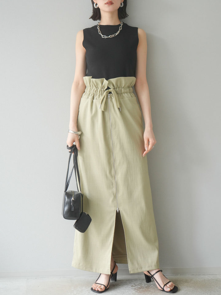 [予約]レーヨンニットタンクトップ/ブラック