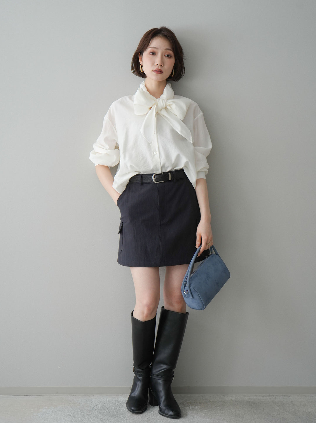 [予約]シアーボウタイブラウス/ivory