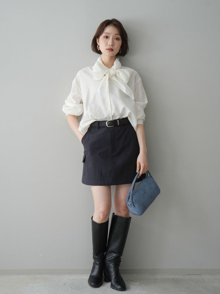 [予約]シアーボウタイブラウス/ivory