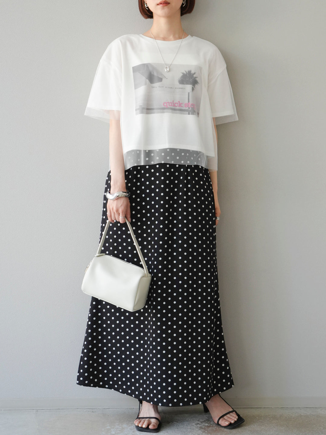 [予約]ドットAラインスカート/ブラック