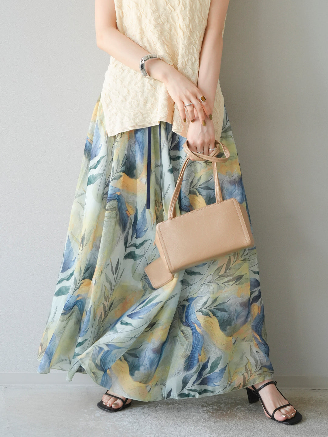 [預購] 什錦印花喇叭裙/B