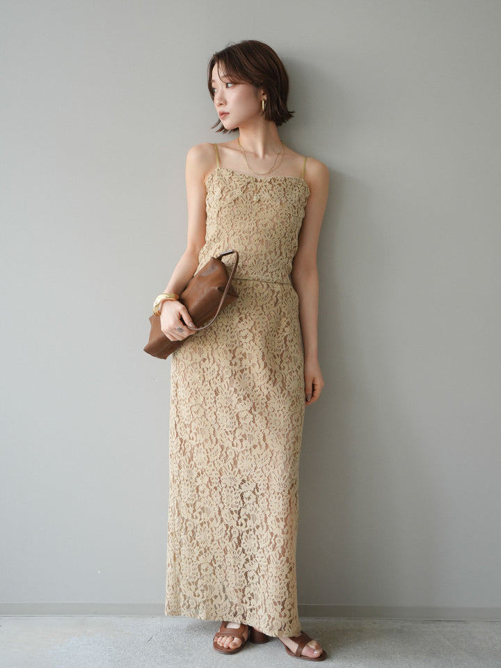 [SET]フルレースキャミ＆IラインスカートSET UP