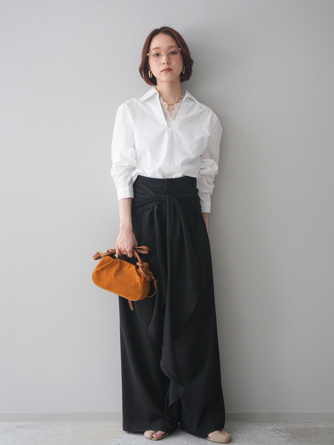 [SET]レースネックスキッパーブラウス+選べるアクセセット(2set)