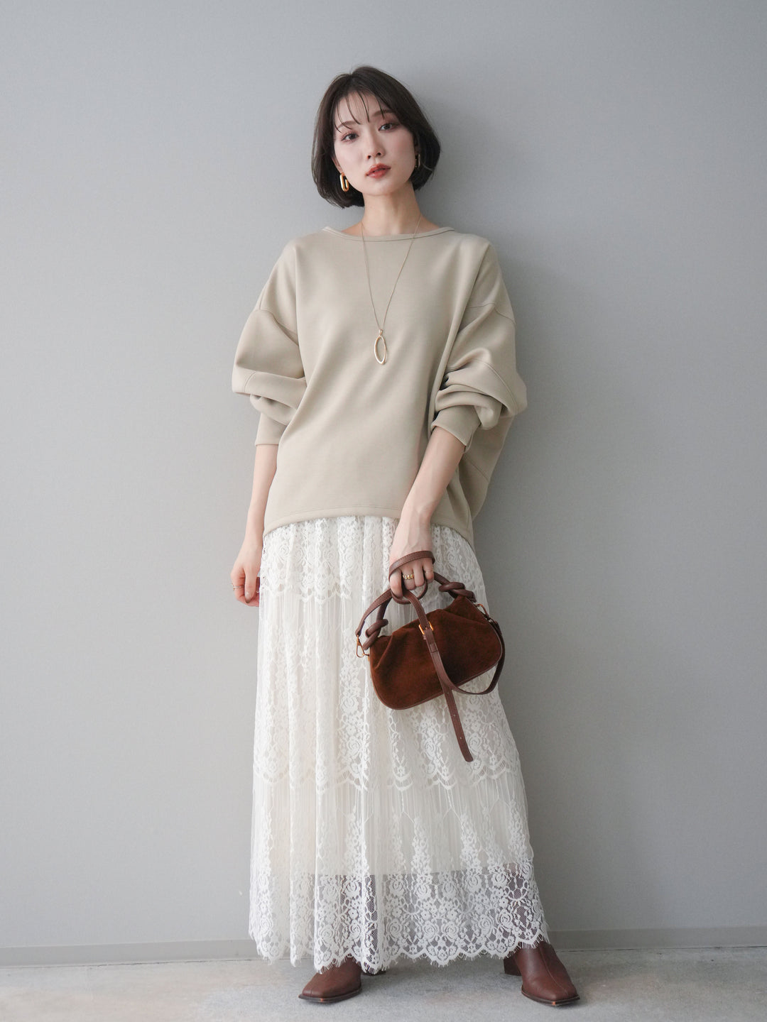 [予約]ライトポンチコクーンプルオーバー/beige