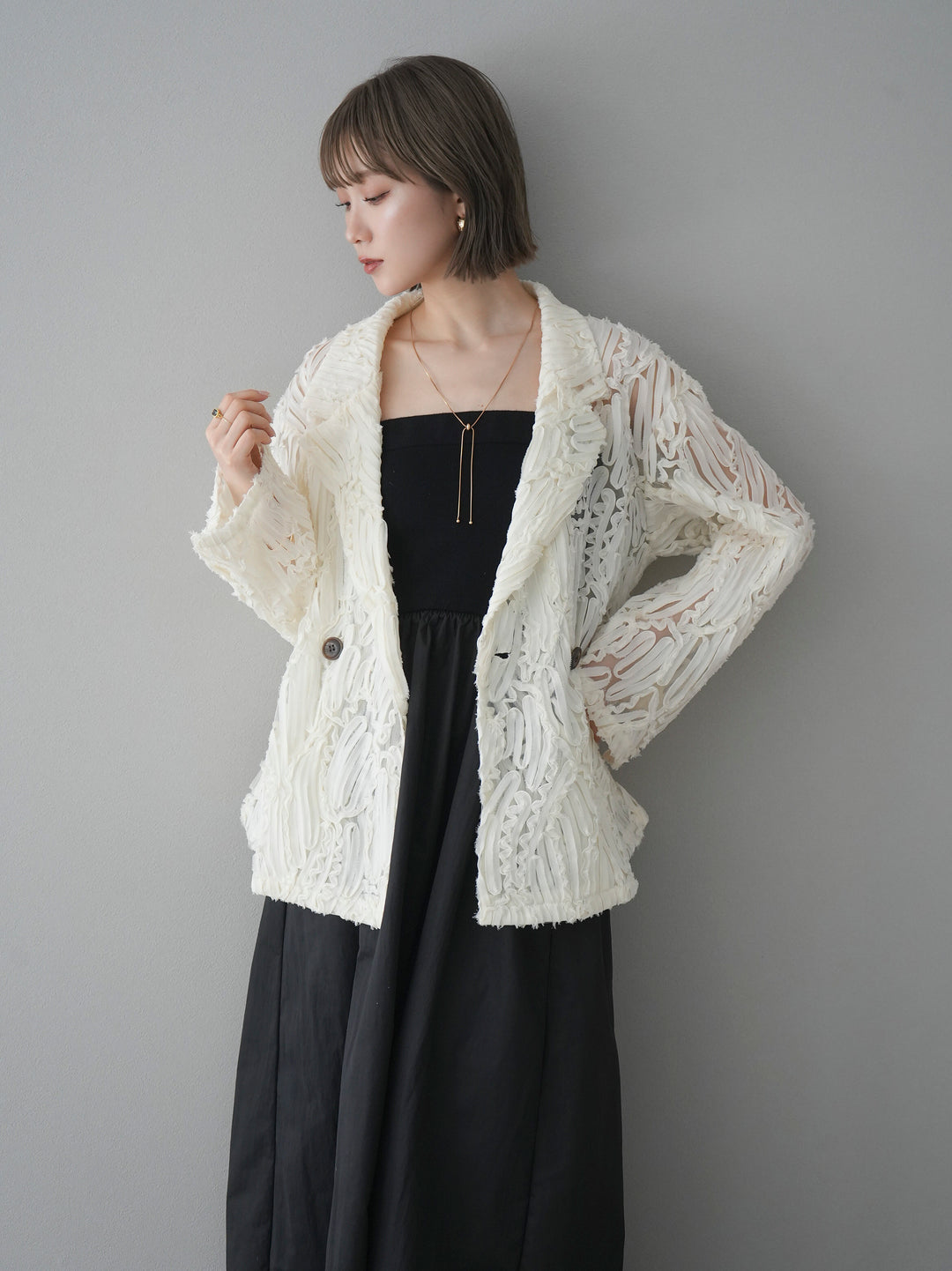 [予約]シアージャガードテーラードジャケット/アイボリー