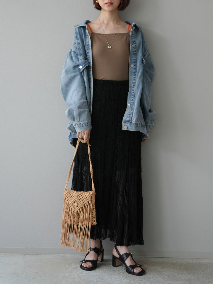 【預購】蕾絲窄裙/黑色