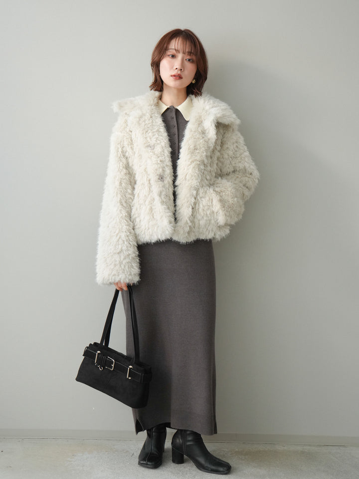 [SET]配色ポロニットワンピース+配色ポロニットワンピース(2set)