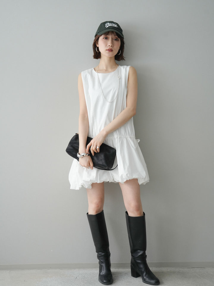 [予約]ノースリバルーンミニワンピース/white