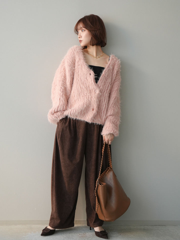 [予約]コーデュロイサイドタックコクーンパンツ/brown