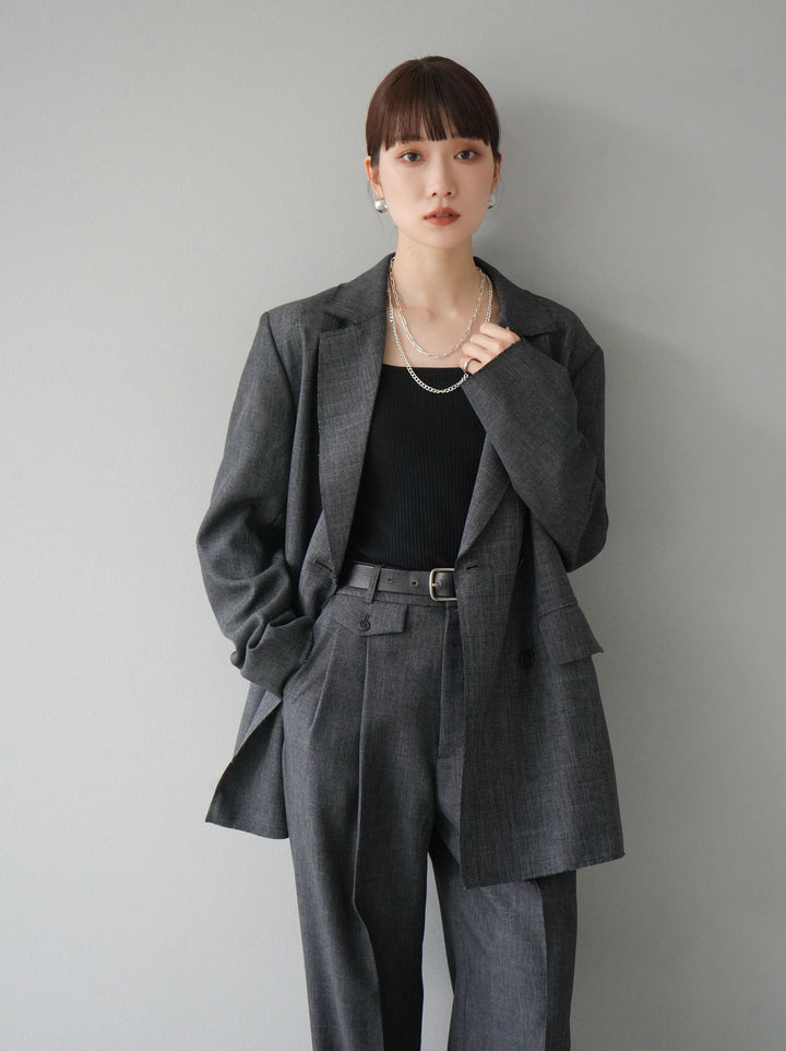 [予約]カットオフダブルブレストジャケット/ブラック