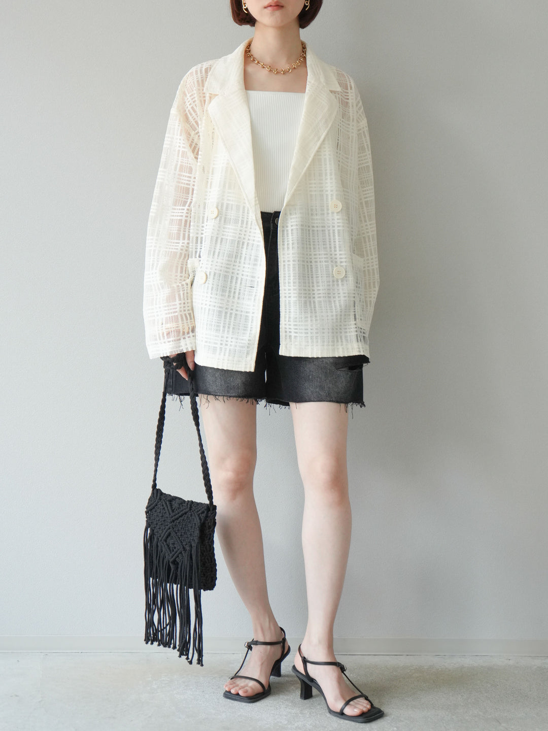 【預購】寬鬆半身牛仔褲/黑色