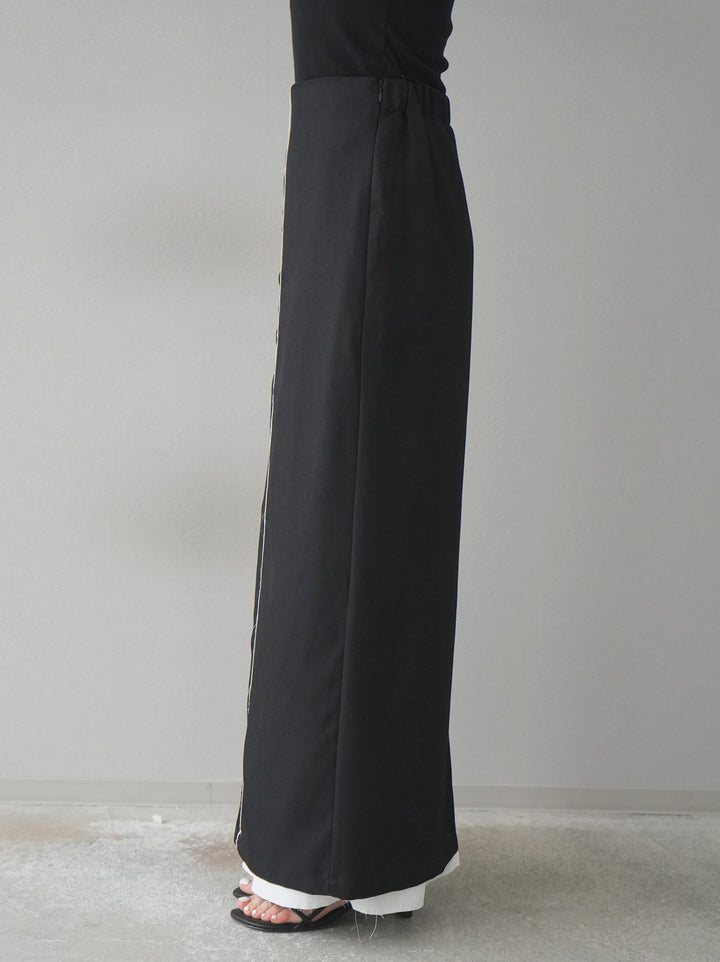 【預購】鏤空疊層半身裙/黑色