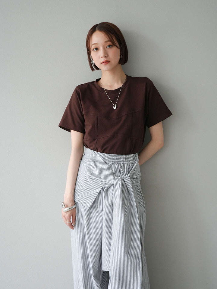 [SET]ビスチェデザインTシャツ+選べるアクセセット(2set)