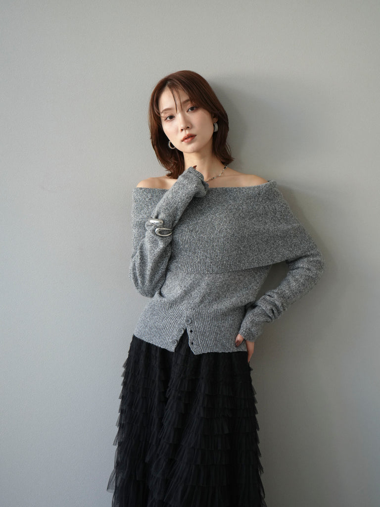 【新品】異素材オフショルニット ラクーンブレンドオフショルニット | ニット | NOELA OFFICIAL WEB STORE