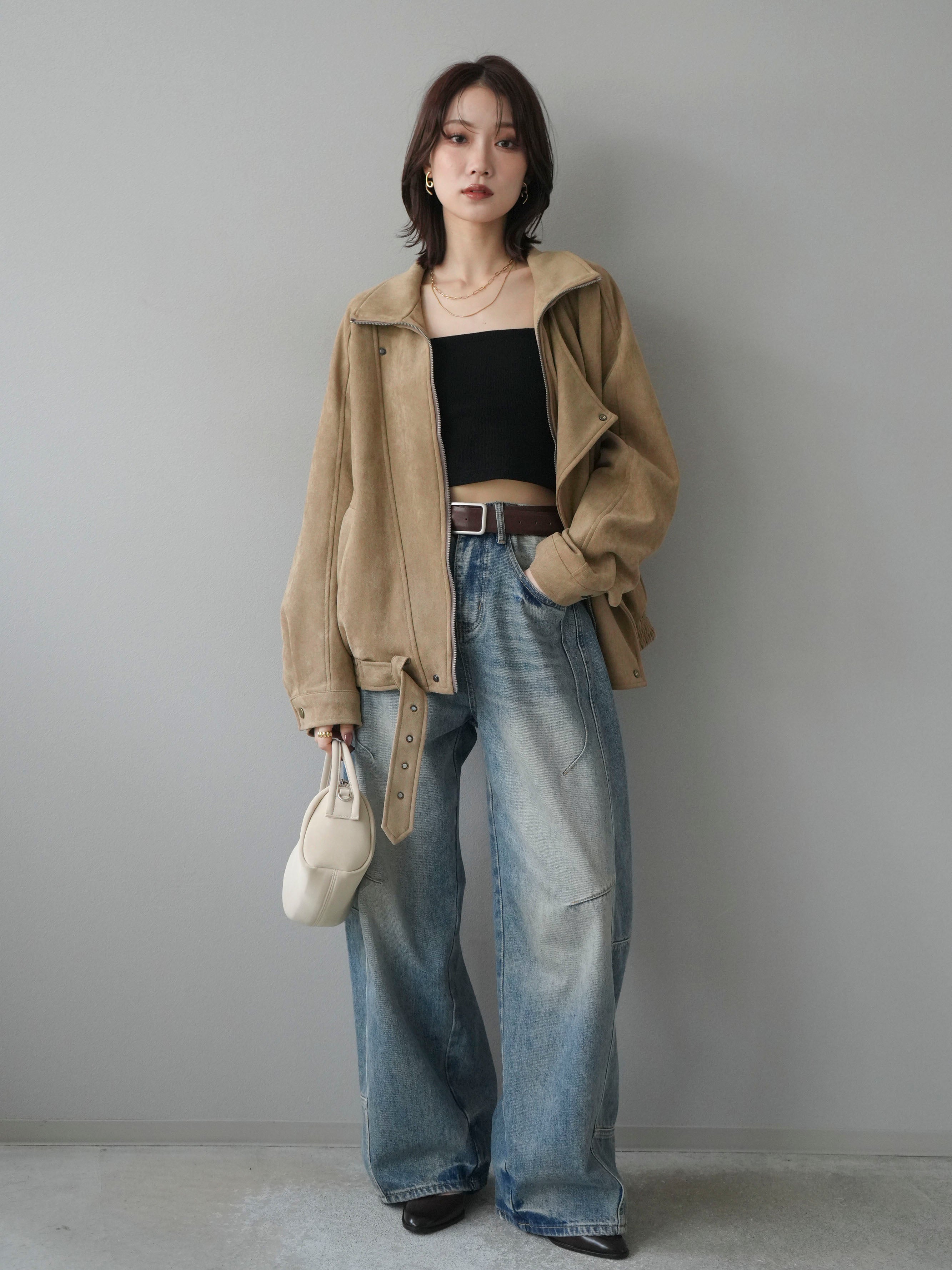 予約]スエードライダースミドルジャケット/beige – Lumier