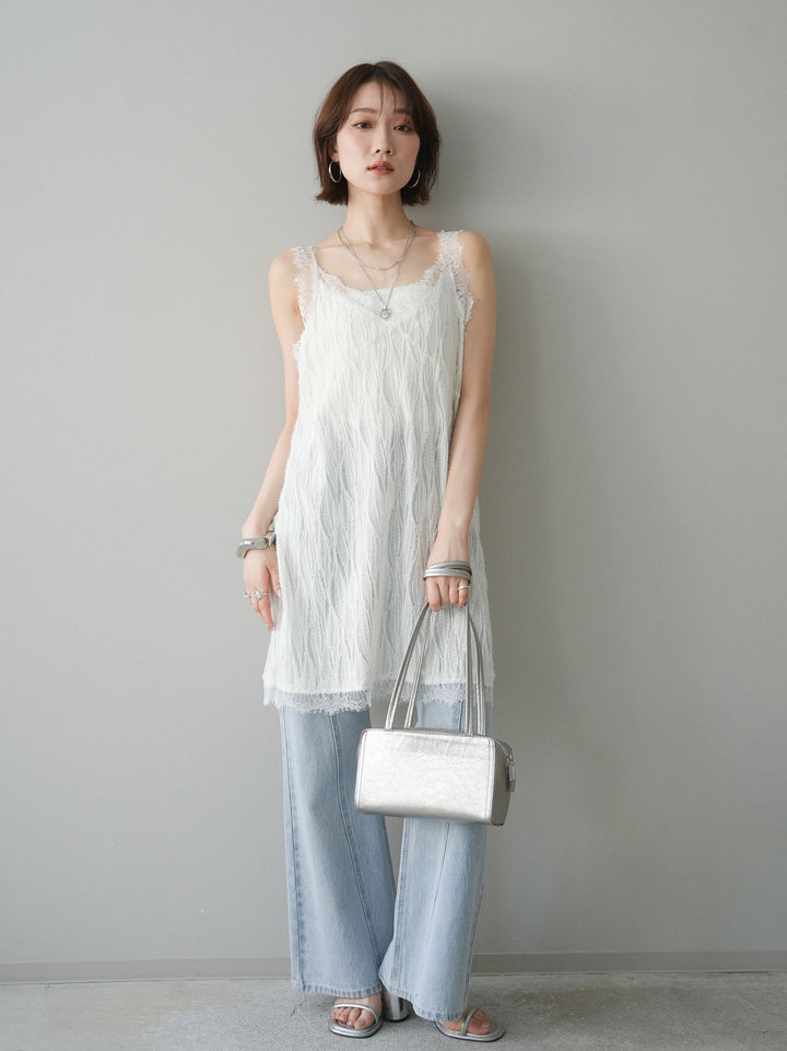 [予約]サイドラインフレアデニムパンツ/bleach