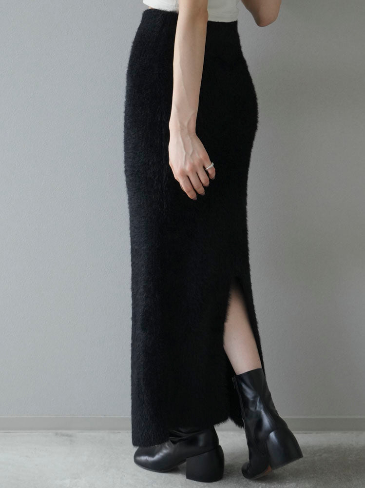 [Pre-order] Shaggy knit tight skirt/black