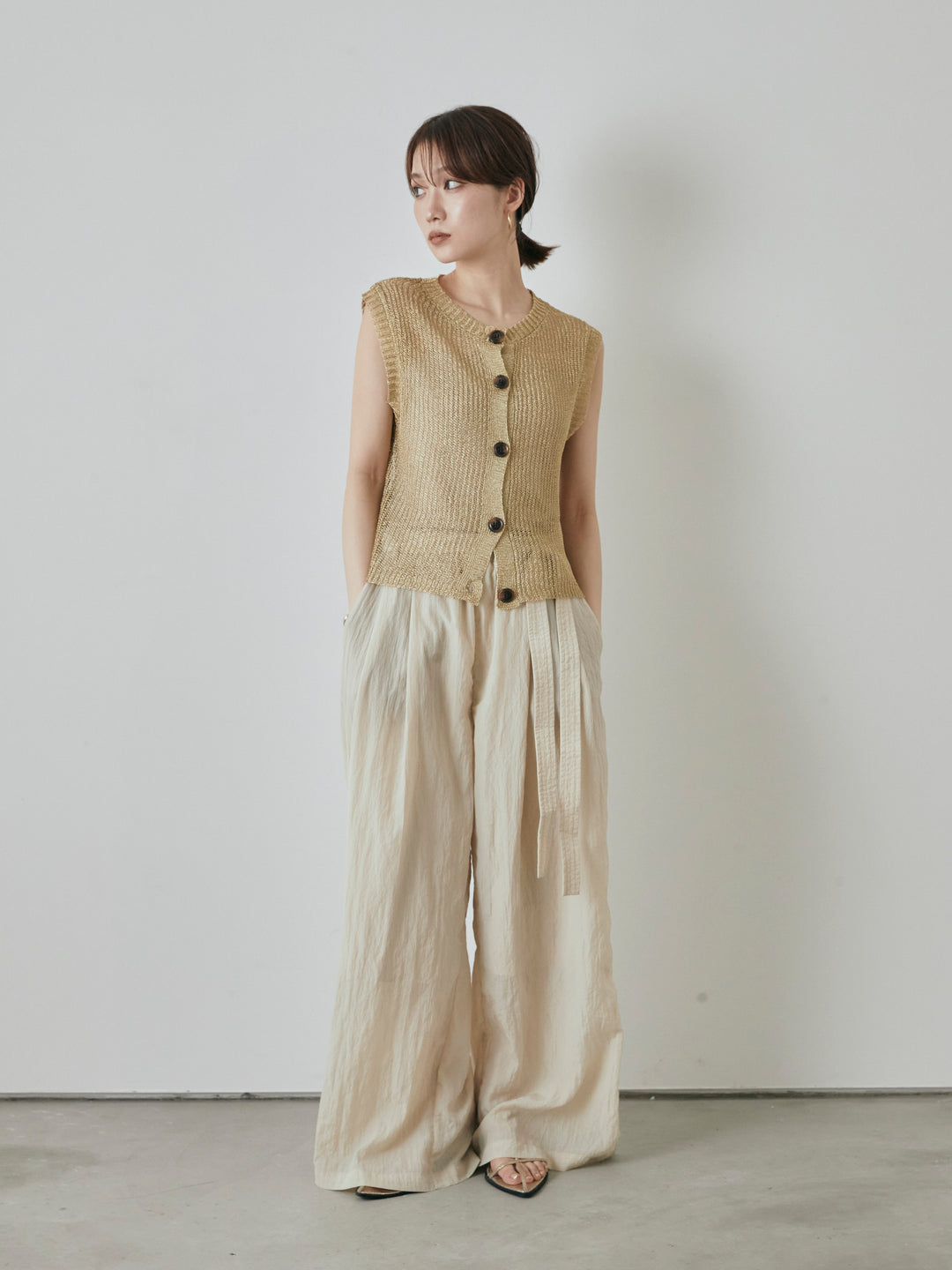 [予約]ナイロンワッシャーイージーパンツ/クリーム