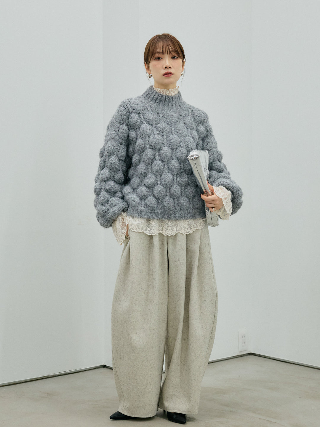 [予約]モックスカルゼサイドタックコクーンパンツ/lightgray