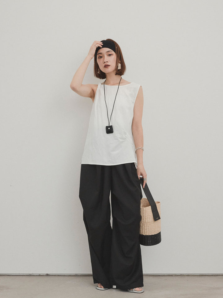 [預購] Design Loop 側邊褶褲/黑色