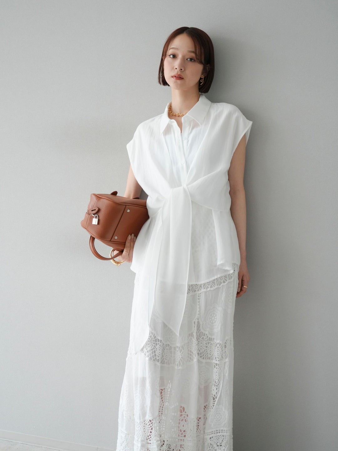 [SET]フロントタイシアーブラウス+フロントタイシアーブラウス(2set)