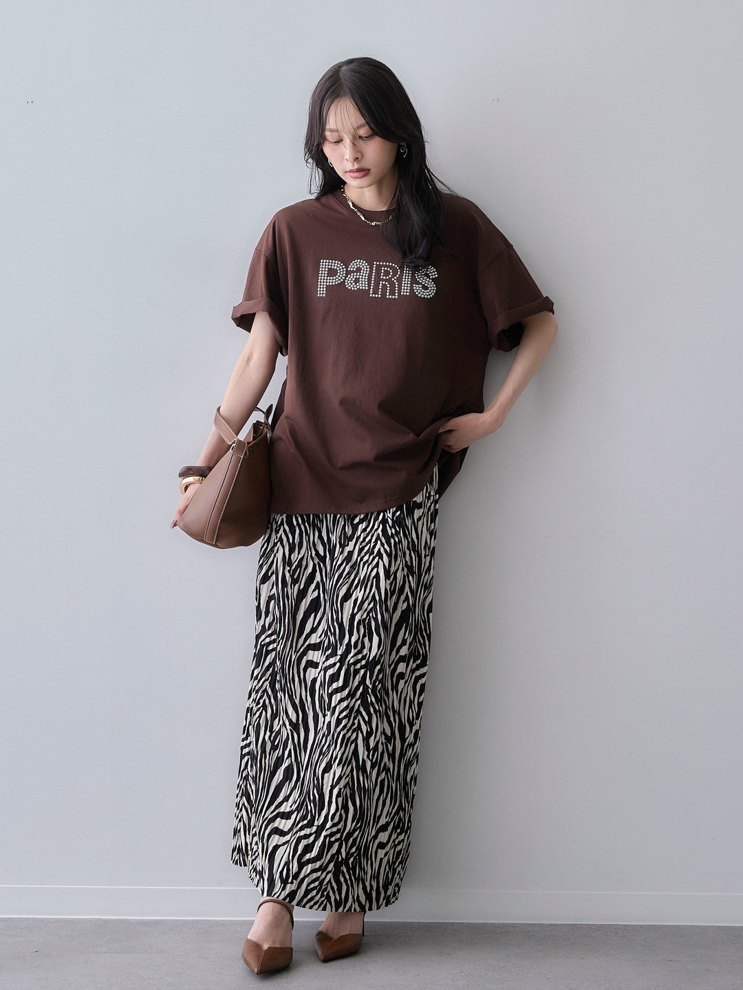 [予約]スタッズロゴTEE/brown