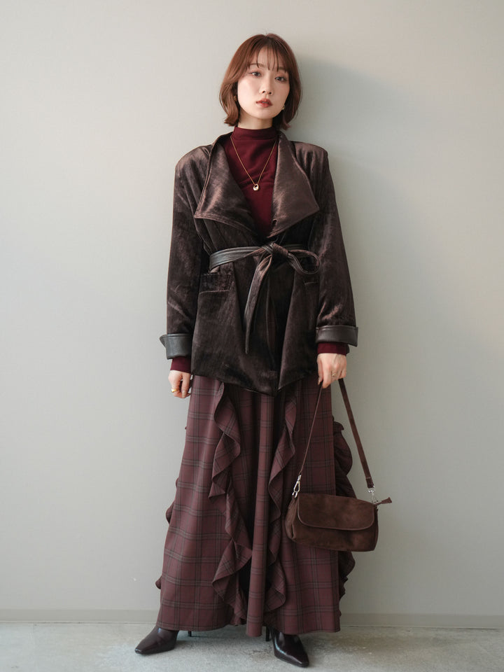 [20%オフ]ベロアガウンジャケット/brown