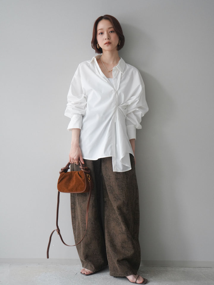 [予約]2wayベーシックルーズシャツ/white