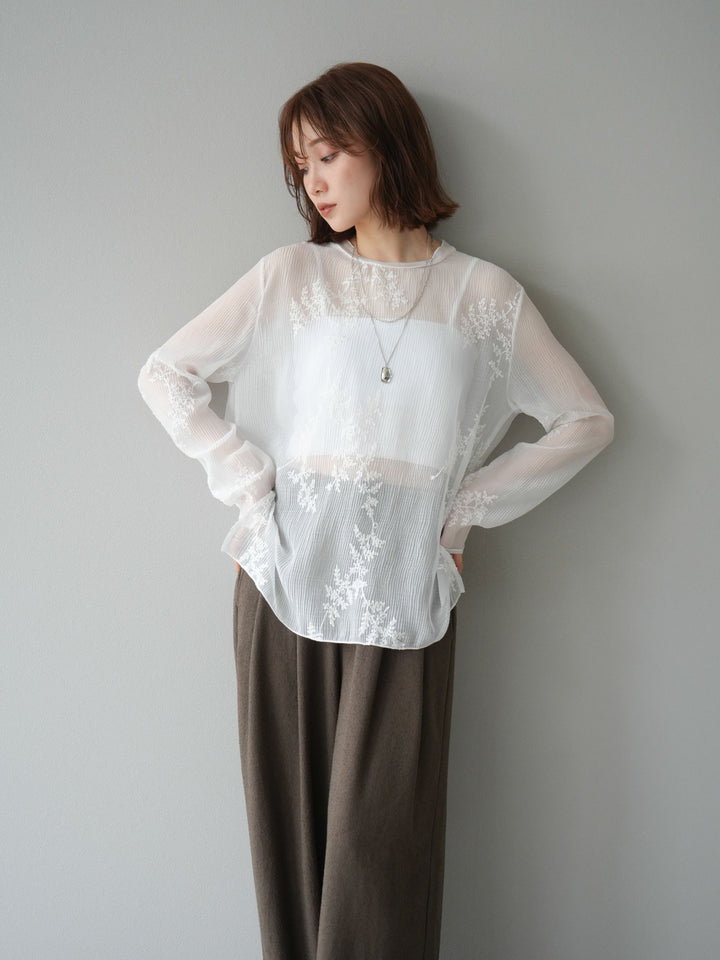 [予約]刺繍シアープルオーバー/オフ