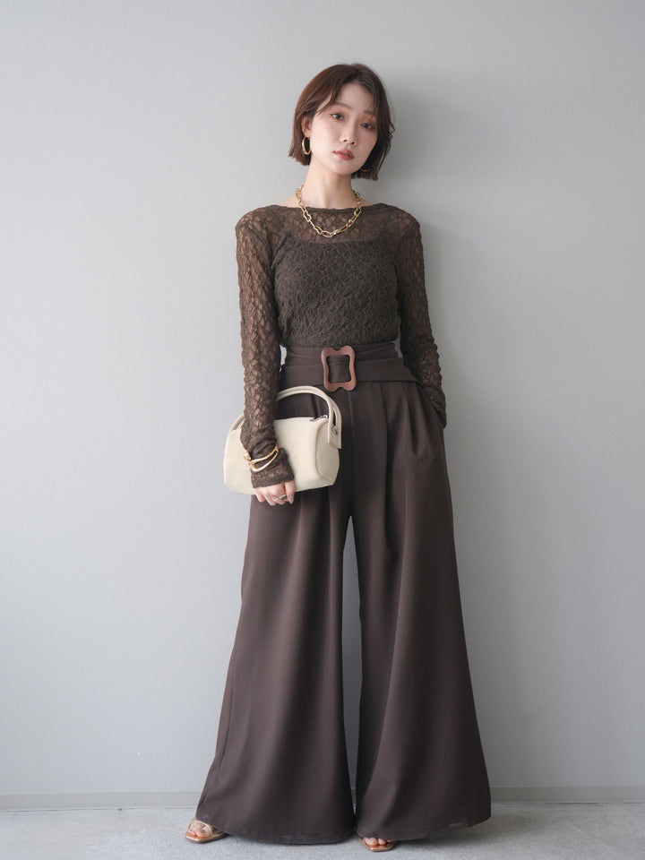 [予約]バックラウンドジャガードレーストップス/brown
