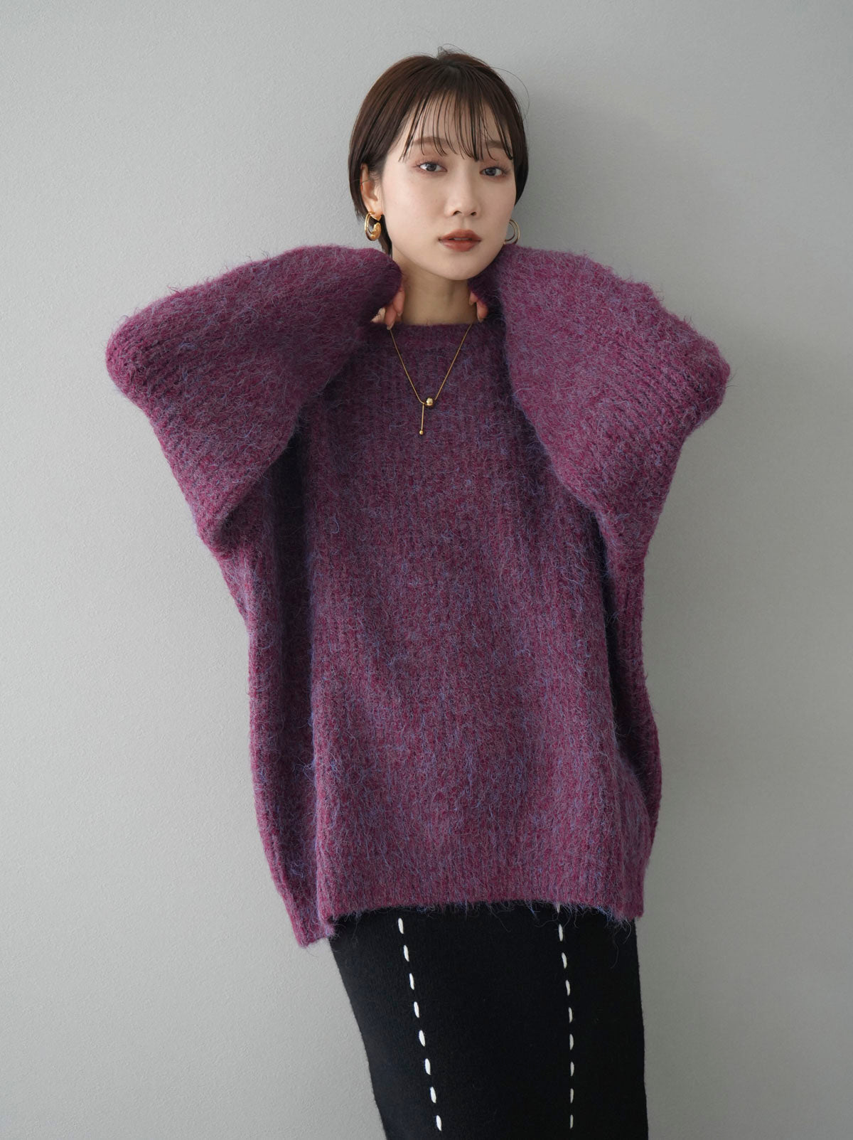 アンダーカバー 復刻 クロスニット size2 パープル 148894a.jpg