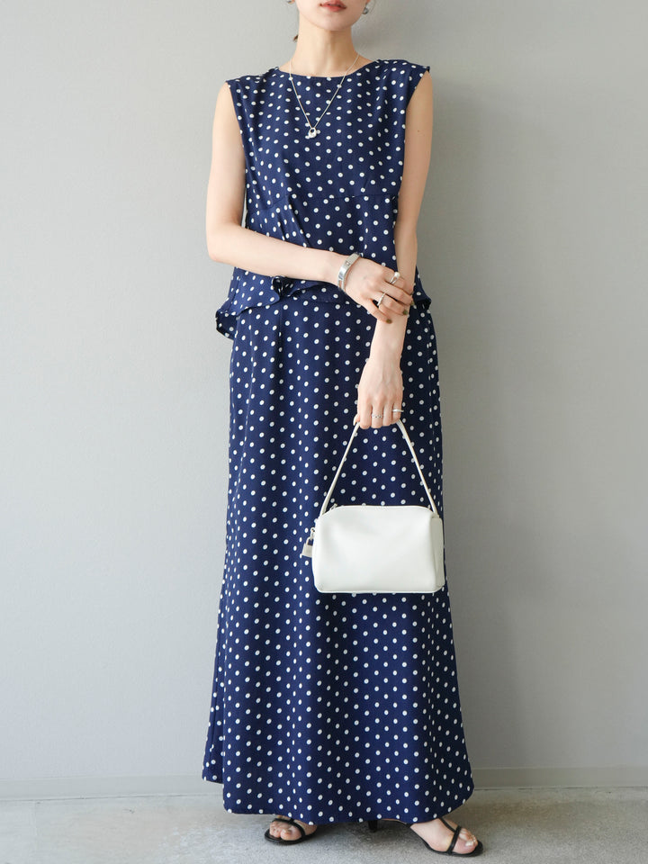 [予約]ドットAラインスカート/ネイビー